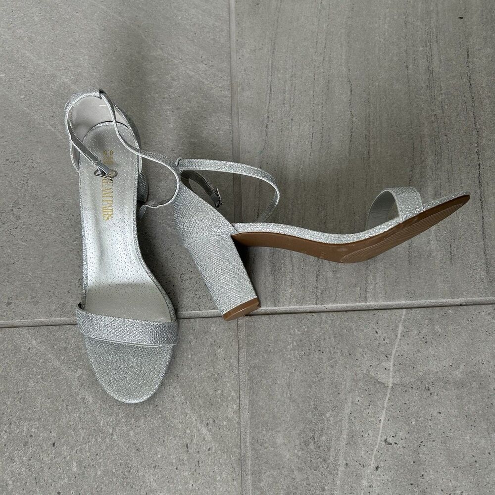 Dream Pairs Silver Sandal Open Toe Heels Size 8.5 With 3” Heels  NIB NEW